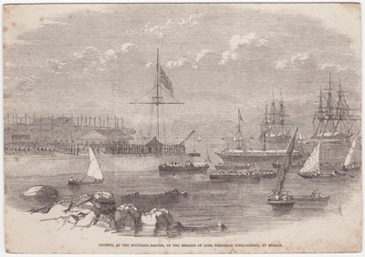 Landing, at the dockyard Bander, remains of Lord Frederick Fitzclarence, at Bombay